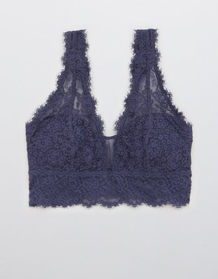Aerie Eyelash Lace Padded Plunge Bralette