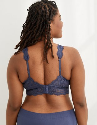 Aerie Eyelash Lace Padded Plunge Bralette