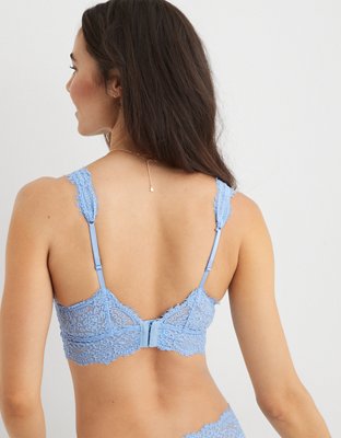 Aerie Eyelash Lace Padded Plunge Bralette