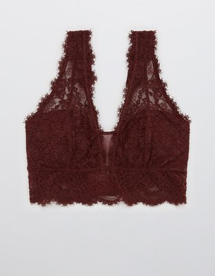Aerie Real Good Eyelash Bralette con escote profundo y encaje