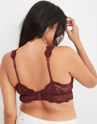 Aerie Eyelash Lace Padded Plunge Bralette