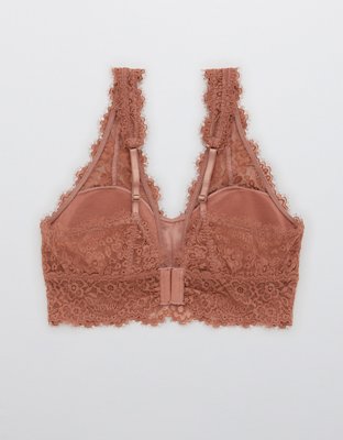 Aerie Eyelash Lace Padded Plunge Bralette