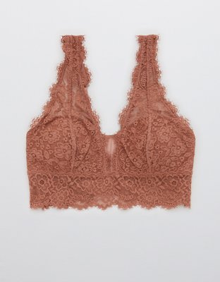 Aerie Animal Lace Padded Plunge Bralette