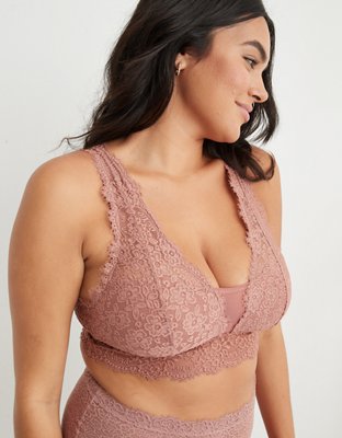 Aerie lace bralette with removable padding in grey