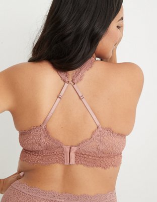 Aerie Eyelash Lace Padded Plunge Bralette