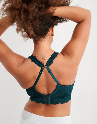 Aerie Eyelash Lace Padded Plunge Bralette