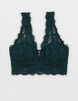 Aerie Eyelash Lace Padded Plunge Bralette