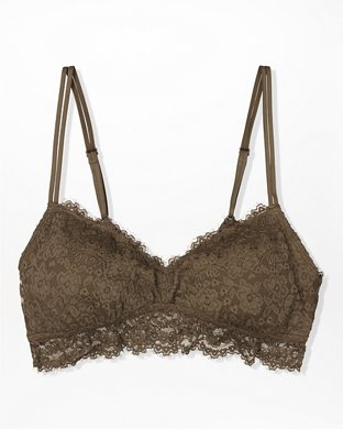 Aerie Kelly Green Lace Longline Cropped Bralette, Large - $25 - From Jessica