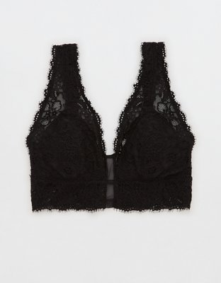 Aerie Animal Lace Padded Plunge Bralette