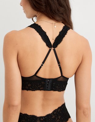 Show Off Eyelash Lace Padded Plunge Bralette