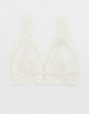 Aerie Eyelash Lace Padded Plunge Bralette