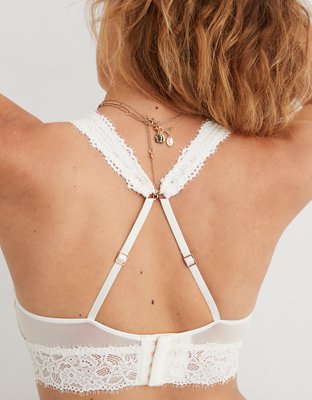 Show Off Bralette con Encaje Eyelash, Escote Profundo y Relleno