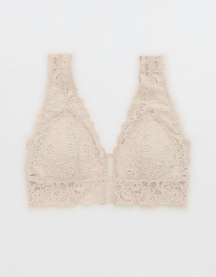 Aerie Eyelash Bralette relleno con encaje y escote profundo