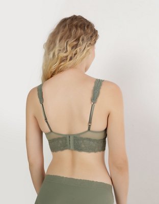 Show Off Bralette con Encaje Eyelash, Escote Profundo y Relleno