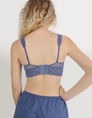 Show Off Bralette con Encaje Eyelash, Escote Profundo y Relleno