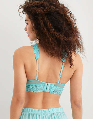 Show Off Eyelash Lace Padded Plunge Bralette