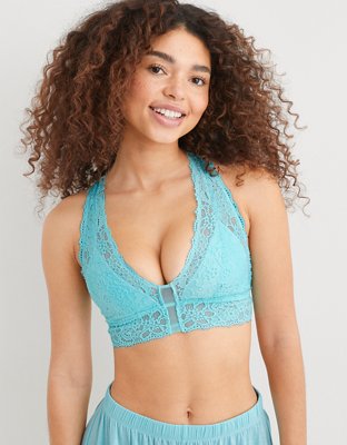 Aerie Eyelash Lace Padded Plunge Bralette Tan - $7 (82% Off Retail) - From  Samaria