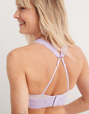 Show Off Eyelash Lace Padded Plunge Bralette