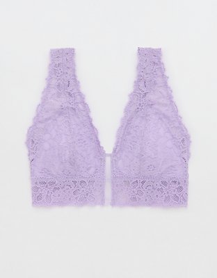 Show Off Eyelash Lace Padded Plunge Bralette