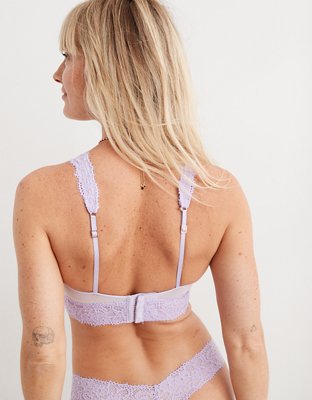 Show Off Eyelash Lace Padded Plunge Bralette