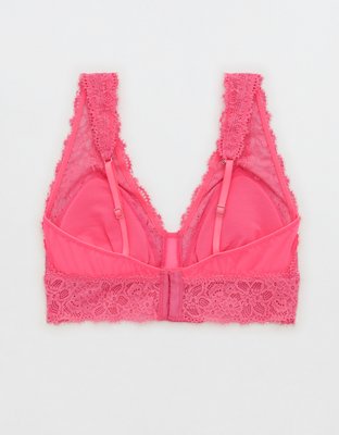 Show Off Eyelash Lace Padded Plunge Bralette