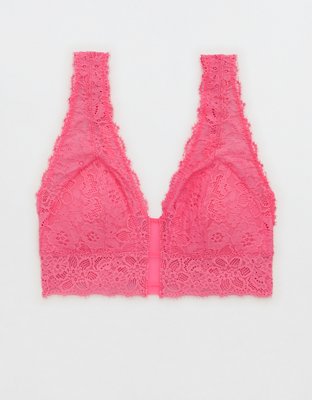 Aerie Animal Lace Padded Plunge Bralette