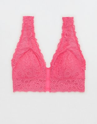 Show Off Eyelash Lace Padded Plunge Bralette