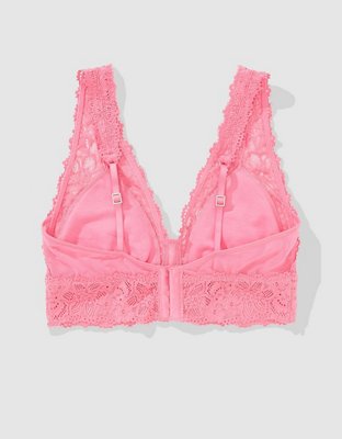 Show Off Eyelash Lace Padded Plunge Bralette