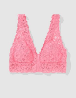 Aerie Eyelash Bralette relleno con encaje y escote profundo