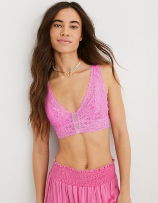 Show Off Eyelash Lace Padded Plunge Bralette