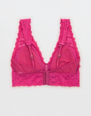 Show Off Eyelash Lace Padded Plunge Bralette