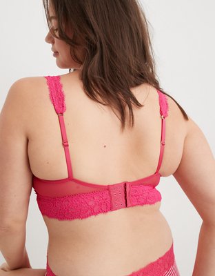 Show Off Bralette con Encaje Eyelash, Escote Profundo y Relleno