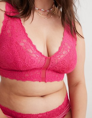 Show Off Bralette con Encaje Eyelash, Escote Profundo y Relleno