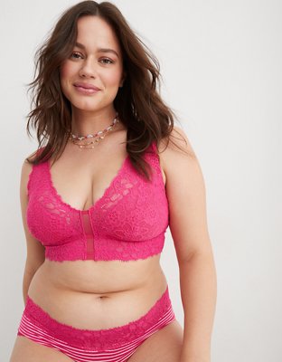 Show Off Eyelash Lace Padded Plunge Bralette