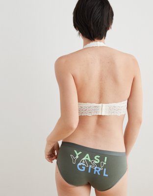 Aerie Animal Lace Padded Halter Bralette