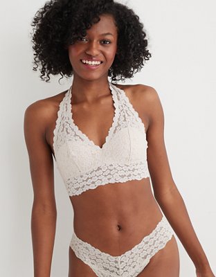 Aerie Animal Lace Padded Halter Bralette