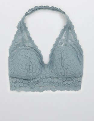 Aerie Animal Lace Padded Halter Bralette