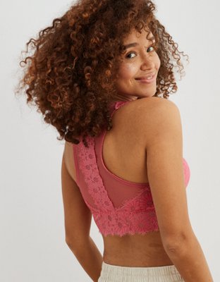 Aerie Happy Lace Padded Racerback Bralette 0132