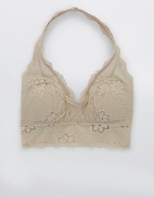 Aerie Hibiscus Lace Padded Halter Bralette