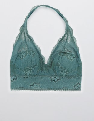 Aerie Hibiscus Lace Padded Halter Bralette