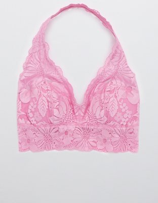 Aerie Garden Party Lace Padded Halter Bralette