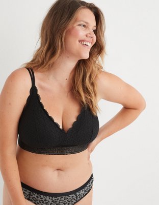 Aerie Queens Lace Padded Plunge Bralette
