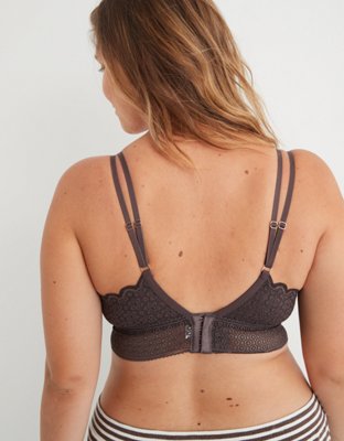 Aerie Queens Lace Padded Plunge Bralette
