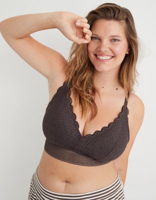 Aerie Queens Lace Padded Plunge Bralette