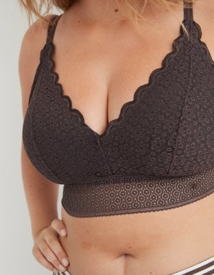 Aerie Queens Lace Padded Plunge Bralette