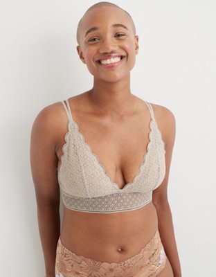 Aerie Queens Lace Padded Plunge Bralette