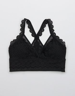 Aerie Queens Lace Mesh Padded Racerback Bralette