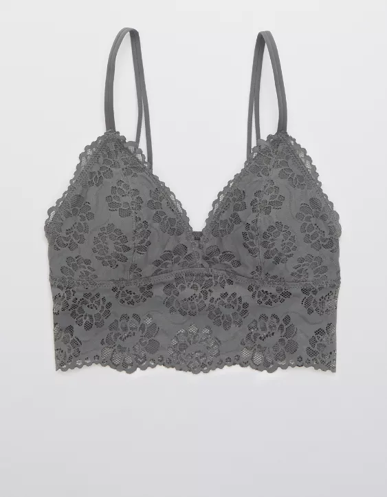 Aerie Gingerbread Lace Padded Strappy Bralette