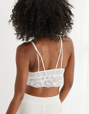 Aerie Snow Angel Lace Padded Bralette