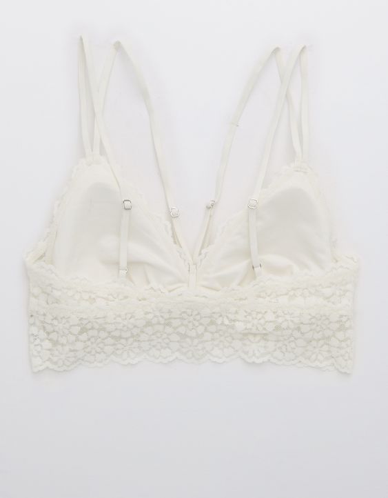 Aerie Sugar Cookie Lace Padded Strappy Bralette